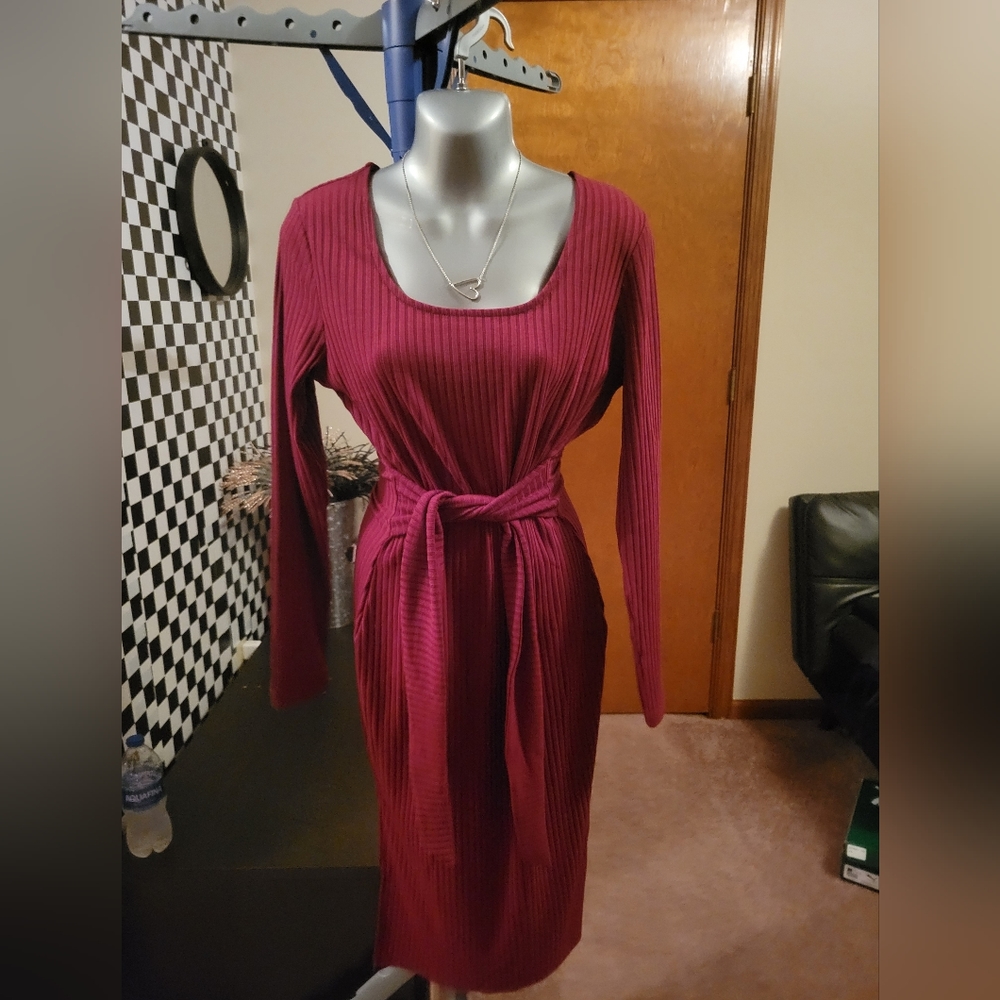 Long Red Sweater Dress